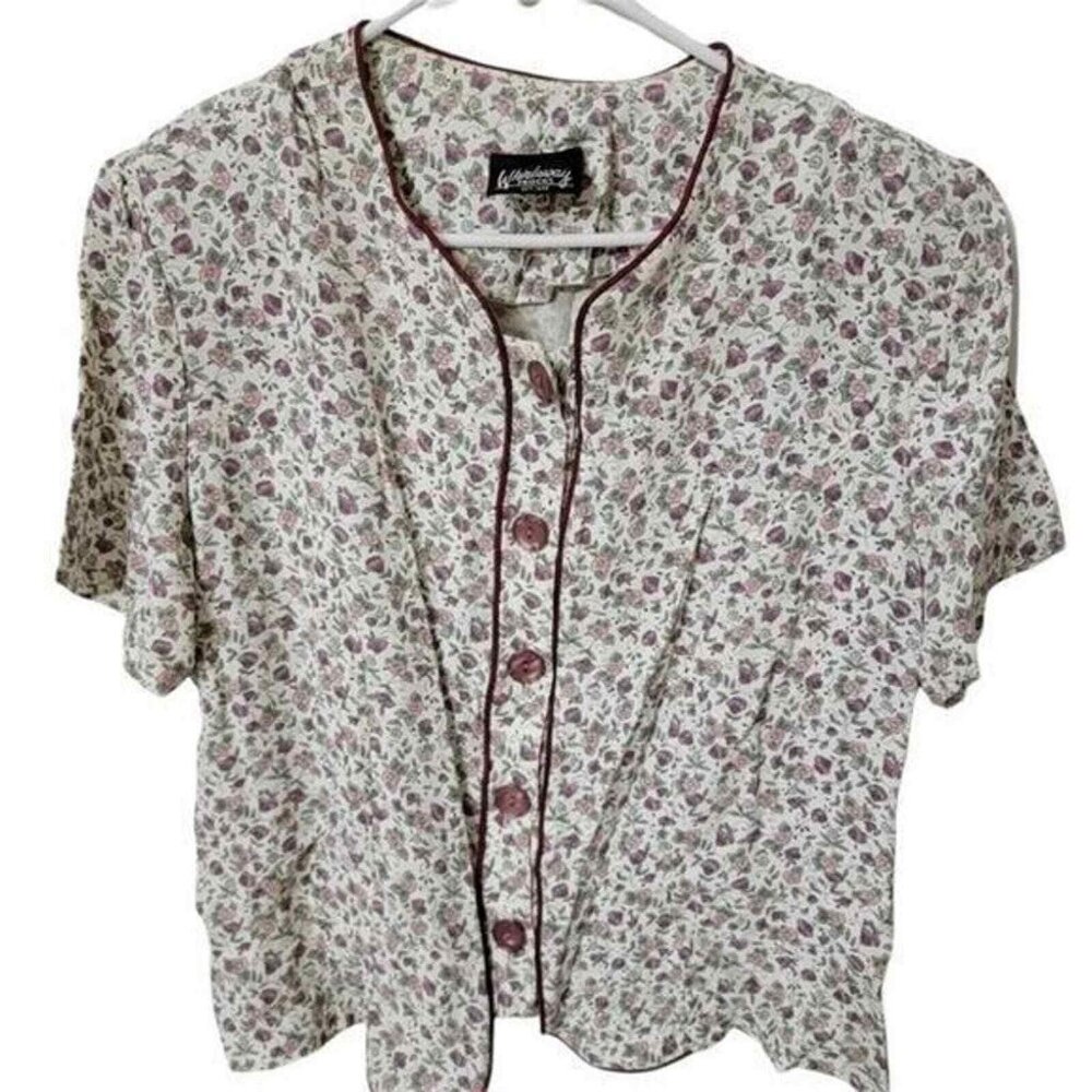 whirlaway pajama top Womens Size 18‎ has shoulder pads multicolor button up